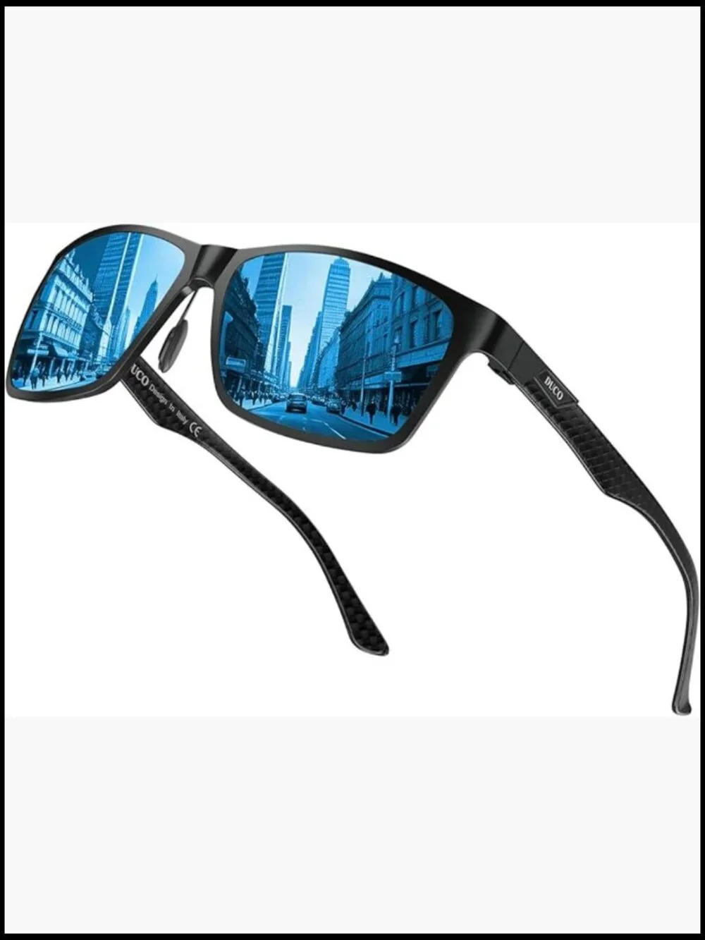 Polarized Sunglasses Lightweight Al-Mg Alloy Carbon Fiber Rectangle UV400